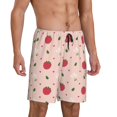 thumbnail image 2 of Logiee Strawberry Print Men's Pajama Shorts with Drawstring & Pockets,Sleep Shorts for Men,Sleepwear Bottoms,Elastic Waistband Loungewear-Small, 2 of 6
