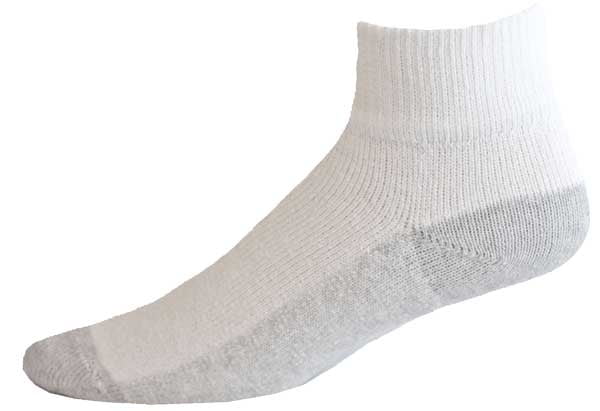American Made Quarter Length Cotton Socks-12 Pair 13-15 White/Gray ...