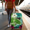 thumbnail image 3 of Stretch Luggage Cover XL(29-32in)– Elastic Travel Suitcase Protector with Handle Openings & Bottom Closure, Washable Polyester Spandex Suitcases Cover, Tropical Forest Jungle Print, 3 of 5