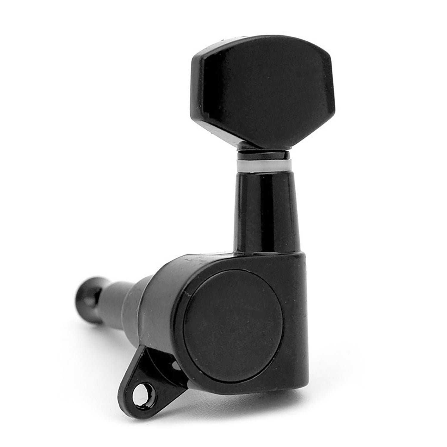 LOOKSEVEN 3 Left 3 Right Hand Sealed Guitar Tuner Pegs,Big Square Electric Guitar String Tuning Pegs Keys Machine Heads for Fender Strat Telecaster Tele/Electric Guitar-Black