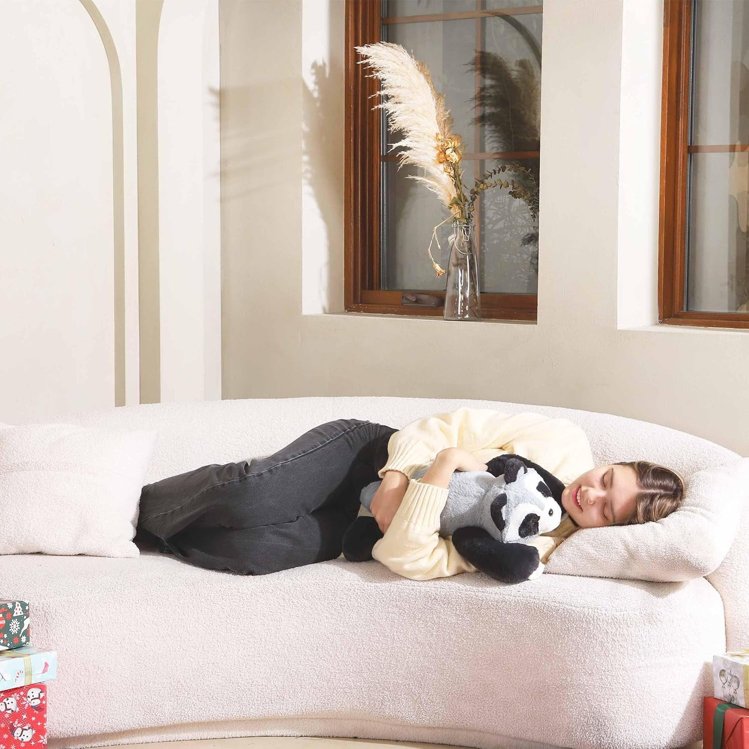 Niuniu Daddy Weighted Raccoon Stuffed Animals, 20"Large Raccoon Plush Toy,3.3lb Giant Weighted Pillow with Soft Faux Fur, Gift for Baby, Kids & Adults