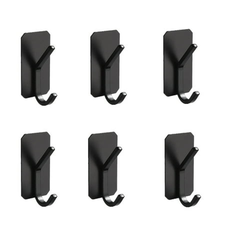 

6Pcs Self Adhesive Hooks Heavy Duty Metal Hooks Wall Hangers Clothing Hat for Hanging Bedroom Bathroom Kitchen