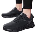 thumbnail image 3 of Mens Shoes,Fashionable Athletic Footwear for Spring and Seasons Lightweight Flat Sole Design Lace-Up Casual Sports Shoes,Shoes for Men,Black,10, 3 of 9