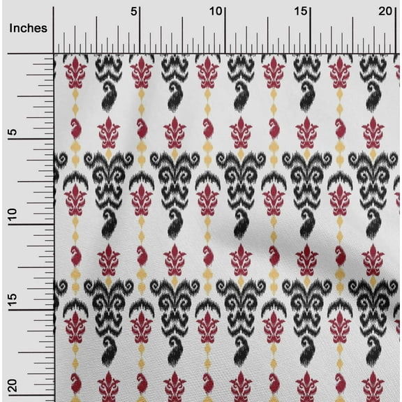 oneOone Organic Cotton Poplin Twill Fabric Swirl Ikat Print Fabric By The Yard 42 Inch Wide