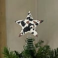 thumbnail image 4 of Yucurem Christmas Tree Topper Ornament, Vintage Cow Print Star Tree Top Decor for Xmas Cowboy Party & Tabletop Display Gifts, 4 of 6