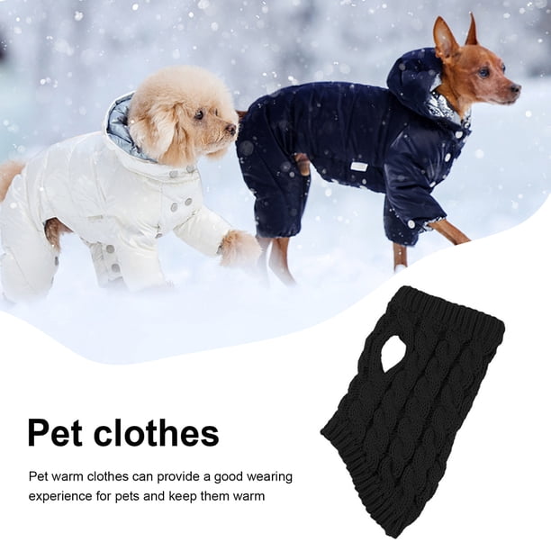 Ropa Para Perros Traje de gatito de punto de cuello alto de dos patas para decoración de invierno para mascotas (negro)
