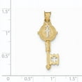 thumbnail image 2 of Beautiful 14k with Rhodium Cross Key Pendant, 2 of 2