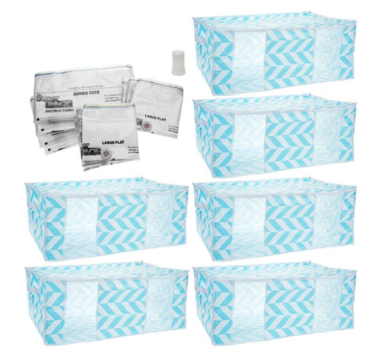 SuperPack 6 Jumbo Totes with (10) Compression Bags