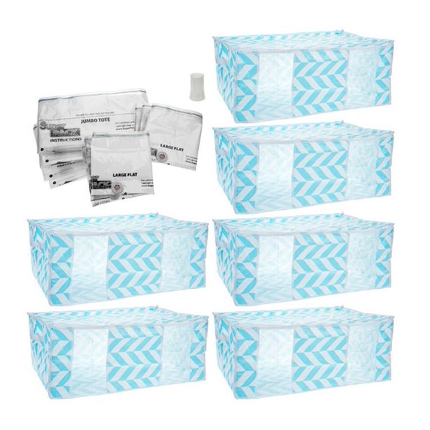 SuperPack 6 Jumbo Totes with (10) Compression Bags