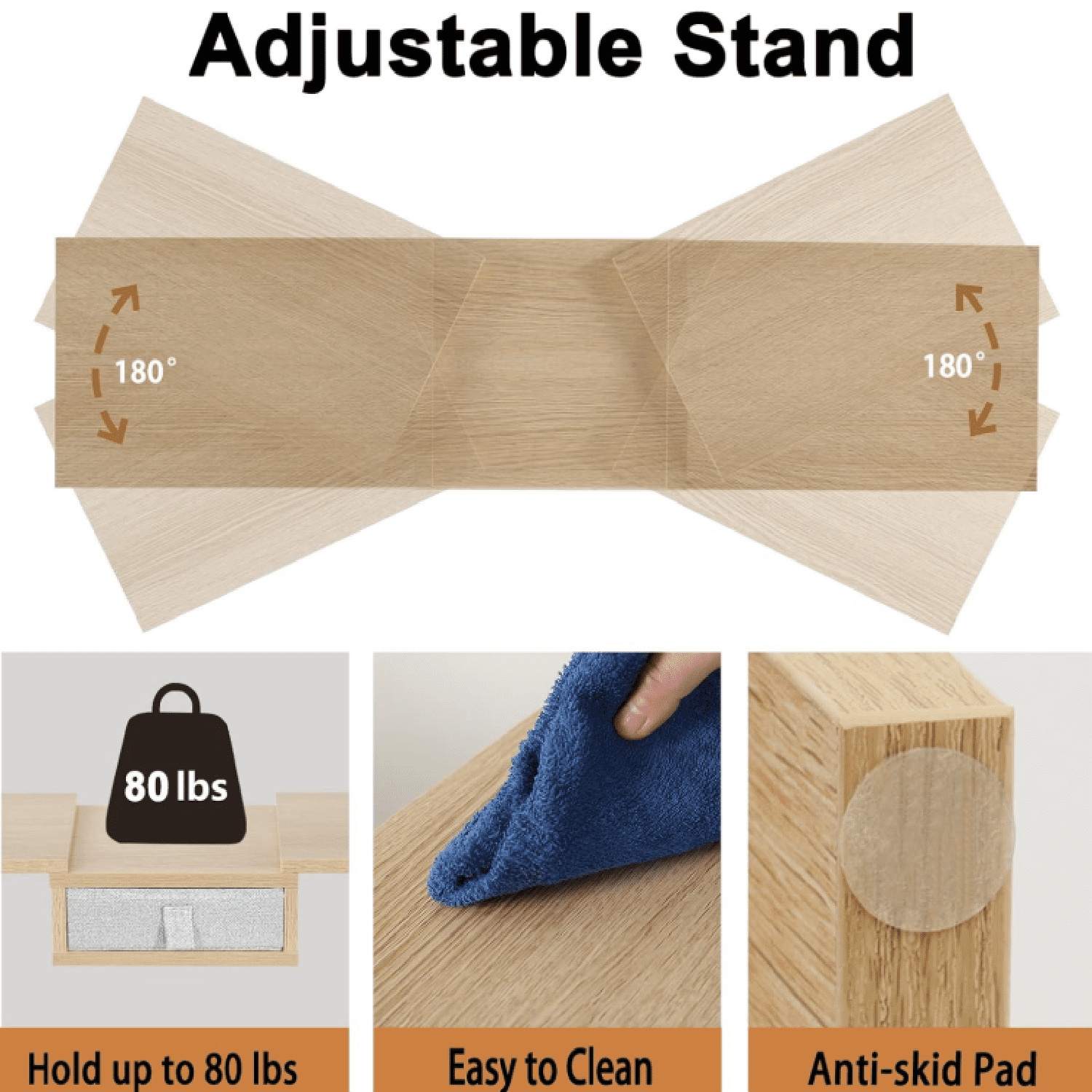 3 Shelf Monitor Stand Riser with Drawer-Length and Angle Adjustable Dual Monitor Riser with Storage Corner Desk Shelf Organizer Large Computer Stand for 2 Monitors/Laptop (Maple, 1 Drawer)