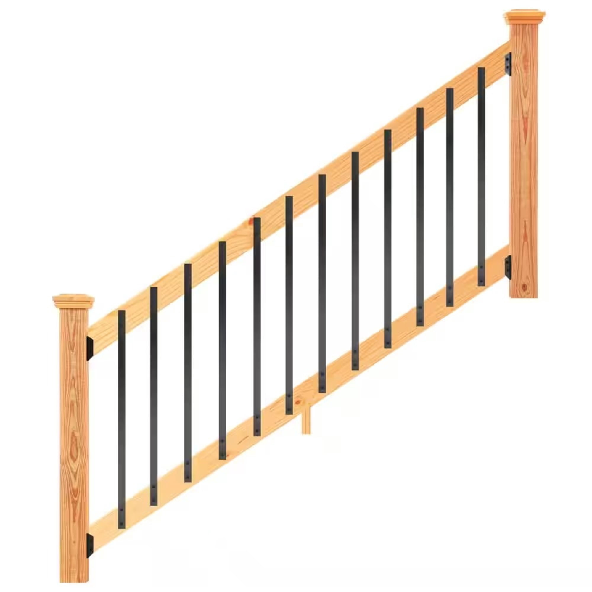 ProWood 6 ft. ColorTreated Wood Stair Railing Kit with Flat Aluminum