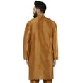 thumbnail image 2 of SKAVIJ Men's Tunic Art Silk Kurta Ethnic Indian Long Casual Shirt Party X-Large Brown, 2 of 6