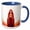 Blue/White, variant on 3drose, a Fantasy Goddess of the Autumn Season with a Cup of Hot Coffee Art, 11oz Magic Transforming Mug