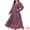 Dark Red, variant on Plus Size Polka Dots Long Maxi Lantern Sleeve Dress 3X Khaki