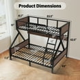 thumbnail image 3 of Aukfa Heavy-Duty Twin XL over Queen Bunk Bed with LED Lights & Storage Shelves, Metal Frame for Kids Teens Adults, Black, 3 of 8
