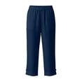 thumbnail image 5 of Dagugfen Cotton Linen Capris for Women with Pockets Straight Leg Drawstring Elastic Waist Capri Pants Lightweight Casual Beach Pants, 5 of 8