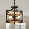 thumbnail image 4 of EDISHINE Ceiling Pendant Light, Farmhouse Ceiling Light Fixture, Metal Wood Grain Finish, 2-Light Pendant Light Fixtures for Hallway, Entryway, Foyer, Dining Room, 4 of 8