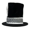 thumbnail image 4 of Black Bunny Ears Top Hat Cute Easter Rabbit Hat with Checkered Bow for Adults Party Dress Accessories Props, 4 of 9