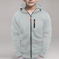 thumbnail image 5 of ATOGUTA School Uniform Sweatshirt Boy Full Zip Hoodie Kids Fall Winter Sweatshirts with Pockets Size 5T-15, Gray, 5 of 6