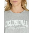 thumbnail image 5 of Women’s Delusional Graphic Tee with Short Sleeves, Sizes XXS-XXL, 5 of 5