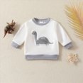 thumbnail image 5 of Xudanell Baby Boy Outfits 2 Piece Cartoon Set Baby Winter Clothes Dinosaur Embroidered Long Sleeved Hoodie Sweatshirt Long Drawstring Pants Boys' Set, 5 of 9