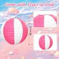 thumbnail image 2 of 12 Pcs Summer Pool Party Decorations Pink White Beach Ball Paper Lanterns 8 Inch Summer Luau Themed Hanging Decor for Hawaiian Home Birthday Baby Shower Wedding Engagement Outdoor Indoor, 2 of 7