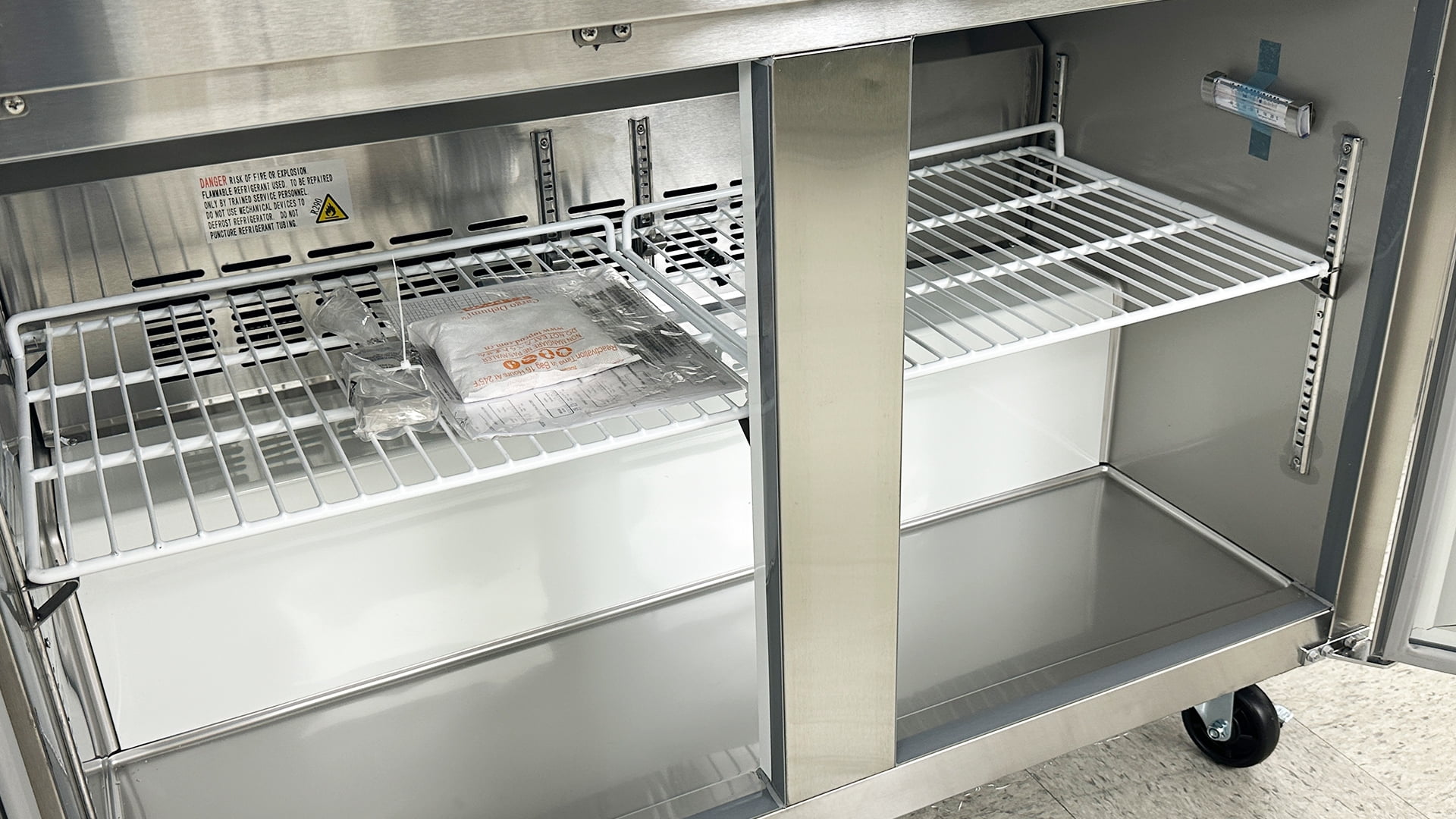 48" Undercounter Refrigerator – 12 Cu. Ft. 115V R290 Commercial Cooler NSF/ETL Stainless Steel, 2 Door, 1/5 HP