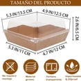 thumbnail image 2 of Paquete de 50 Cajas de Papel con Tapa Transparente, Envases Cuadrados Desechables para Porciones de Tarta, Cajas Kraft de Panadería para Postres, Galletas, Bocadillos (Marrón), 2 of 4