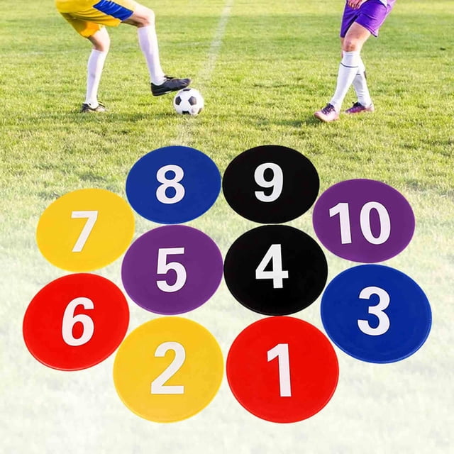 10x marcadores de puntos de suelo numerados tapete de entrenamiento amortiguador silencioso gimnasio marcadores de disco plano tapete emblemático para vistoso
