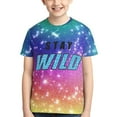 thumbnail image 2 of Ben Azelart Stay Wild Kids T-Shirt 3d Printed Graphic T-Shirts Boys And Girls Short Sleeve Shirts For Youth Kids X-Small, 2 of 7