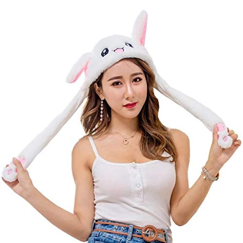GKanMore GKanMore Funny Rabbit Ear Hat Can Move Cute Soft Plush Bunny