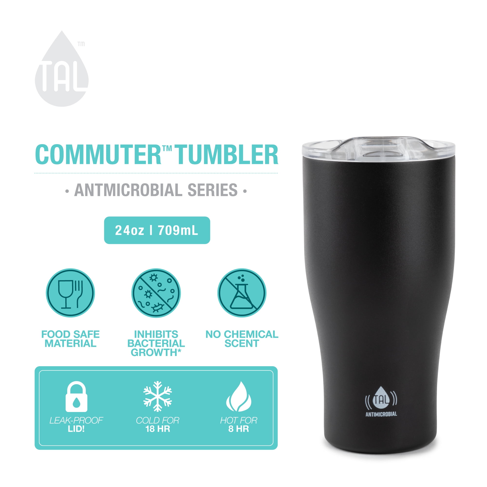 18oz Coffee Tumbler Black – TAL™ Hydration