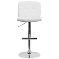 thumbnail image 6 of Emma + Oliver White Vinyl Adjustable Height Barstool with Square Tufted Back, 6 of 7