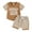 Brown 1, variant on Bagilaanoe 2pcs Toddler Baby Boy Shorts Set Short Sleeve Letter Print T Shirt Tops + Plaid Shorts 6M 12M 18M 24M 3T Kids Casual Summer Clothes
