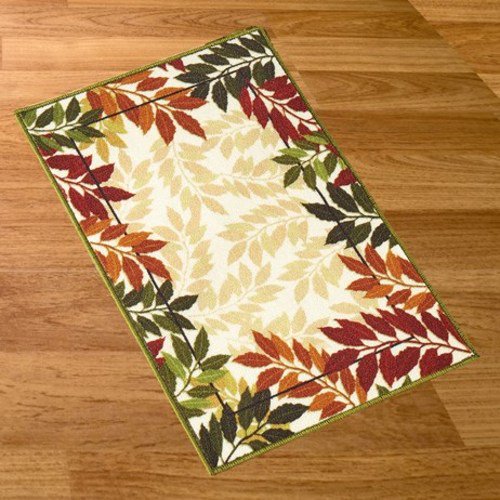 Printed Fall Leaves Tufted Accent Rug20X30