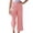 *Pink, variant on ClodeEU Women's Linen Blend Drawstring Wide Leg Cropped Pant , Loose Fit Casual Straight Leg Pant White,Womens Plus XXL