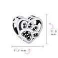 thumbnail image 4 of Bling Jewelry Womens Black CZ Heart Paw Print Charm Bead for Pet Lovers - Fits European Bracelet, 4 of 4