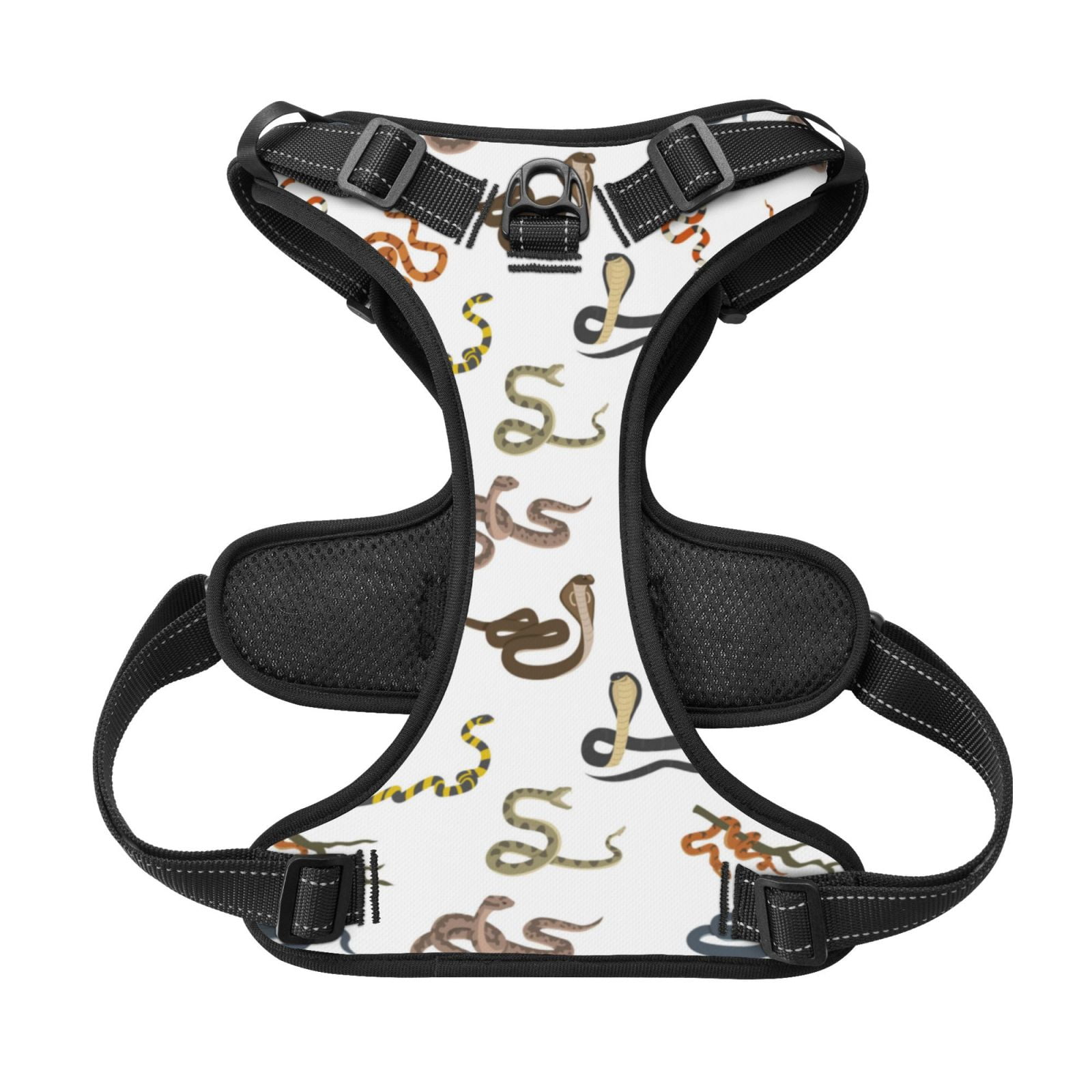 Kdxio Snake Print No Pull Dog Harness Adjustable Reflective Oxford Easy Control Medium Large Dog Harness for Training and Everyday-Medium