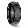 thumbnail image 4 of Ceramic Faceted Black 8mm Polished Beveled Edge Band Size: 6; for Adults and Teens; for Women and Men, 4 of 6