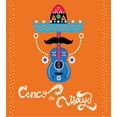 thumbnail image 3 of Cinco de Mayo Duvet Cover Set, Mexican with Guitar Mustache Hat and Triangles, Decorative 3 Piece Bedding Set with 2 Pillow Shams, King Size, Orange and Multicolor, by Ambesonne, 3 of 3