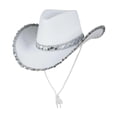 thumbnail image 3 of Sombrero de vaquero occidental para mujer, sombrero Fedora, sombrero para el sol, sombrero de , sombreros de para , Blanco, 3 of 7