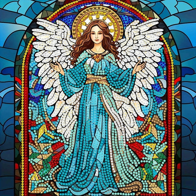 5D Parcial Taladro Cgtredaw Forma Especial Mancha Vidrio Santa Madre 30x30cm