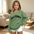 thumbnail image 2 of CAICJ98 Cute Sweatshirts for Teen Girls Lightweight Off The Shoulder Shirts Kids Girls Oversized Letter Print Pullover Long Sleeve Y2K Trendy Loose Fit Tunic Tops, Size 13-14 Years, 2 of 5