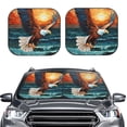 thumbnail image 2 of Wukai Textured Bald Eagle Car Front Windshield Sun Shade,Sun Visor Shield Block Automotive Interior Protector Blocks UV Rays-Medium, 2 of 6