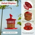 thumbnail image 6 of Digipettor Metal Wild Bird Feeder for Outside, Squirrel Proof Bird Feeders, Retractable 4LB Capacity Large Seed Birdfeeder for Outdoors Hanging Garden Yard, Red, 6 of 7