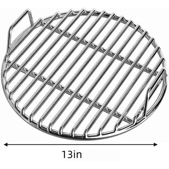 JHyouerji Round Stainless Steel BBQ Cooking Grate 13in High Heat Resistant Grill Grid for Outdoor Camping Picnic Garden Barbecue Cooking Tool