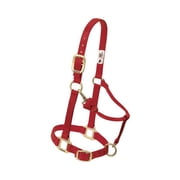 Weaver Leather Adjustable Nylon Halter - Triple-Ply Brass Hardware Blue / Large Horse