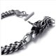thumbnail image 3 of 3X Pulsera de Joyeria de Hombre, Dragon de Acero Inoxidable, Motorista, Negro Plata, 3 of 3