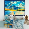 thumbnail image 2 of Cloudy Sunset Over Wide Open Ocean Horizon 32 in x 16 in Framed Painting Canvas Art Print, by Designart, 2 of 4