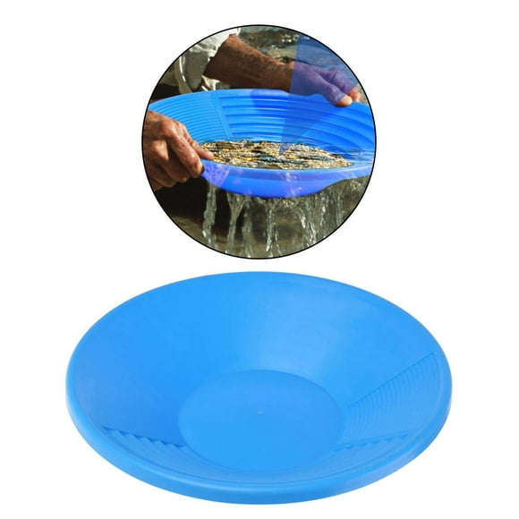 Poêle à Double Riffle de 15 Pouces en Or pour Nuggets, Poêle d'Extraction, Prospection, Dragage, Panoramique de Rivière, Bleu Ciel